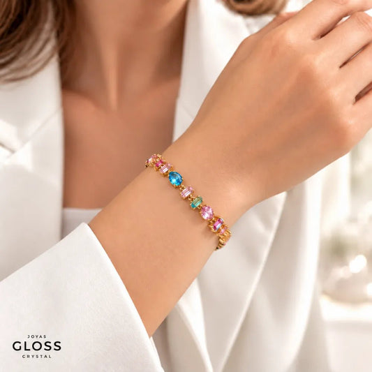 Pulsera Bellísima Oro 18k - Joyas Gloss Crystal
