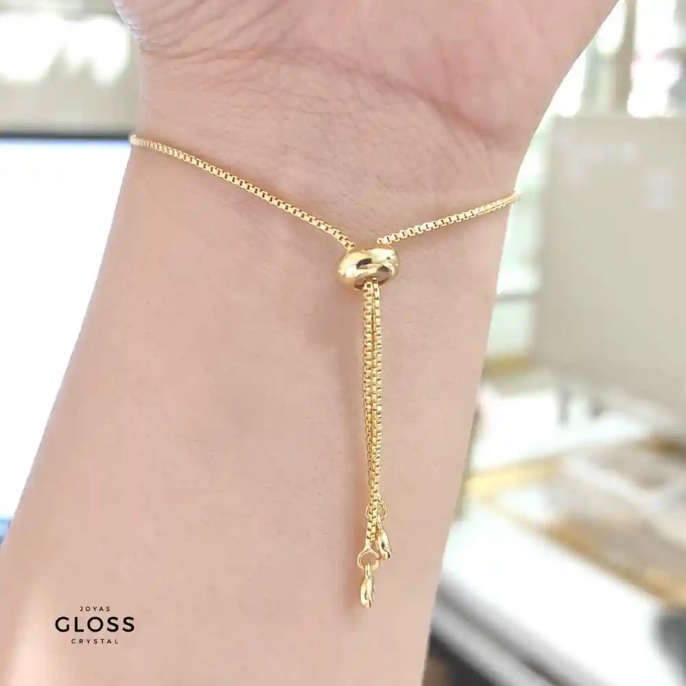 Pulsera Boreal Ajustable Oro Cristal Swarovski - Joyas Gloss Crystal