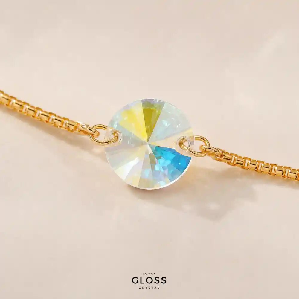 Pulsera Boreal Ajustable Oro Cristal Swarovski - Joyas Gloss Crystal