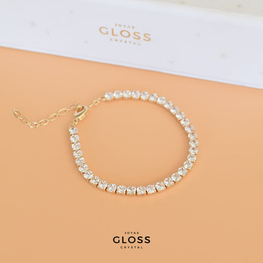 Pulsera Brazalete Circones Oro - Joyas Gloss Crystal