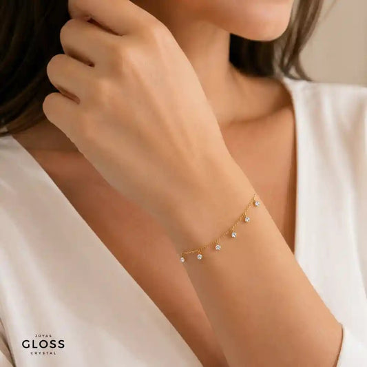 Pulsera Galaxy Baño de Oro 18k - Joyas Gloss Crystal