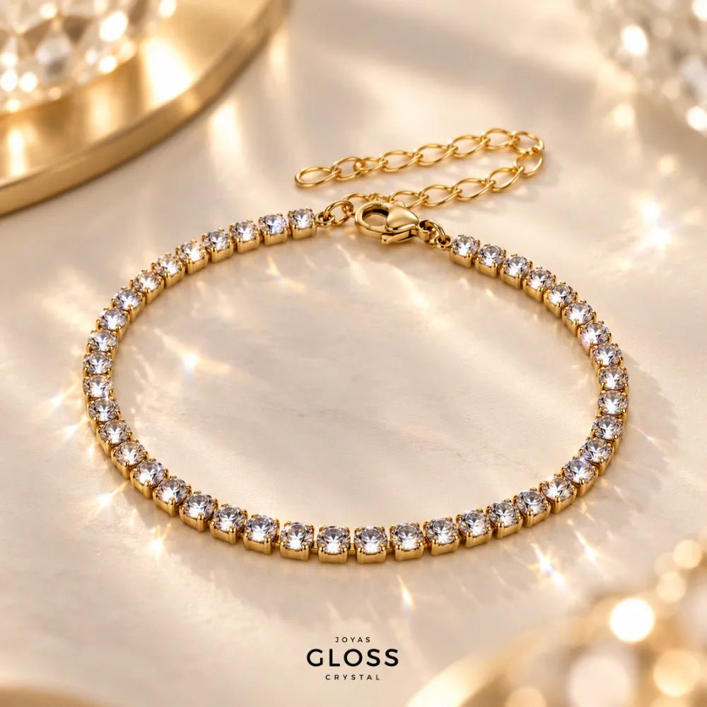 Pulsera Luna de Oro 18k - Joyas Gloss Crystal