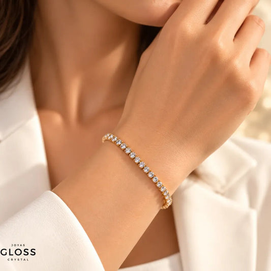 Pulsera Luna de Oro 18k - Joyas Gloss Crystal