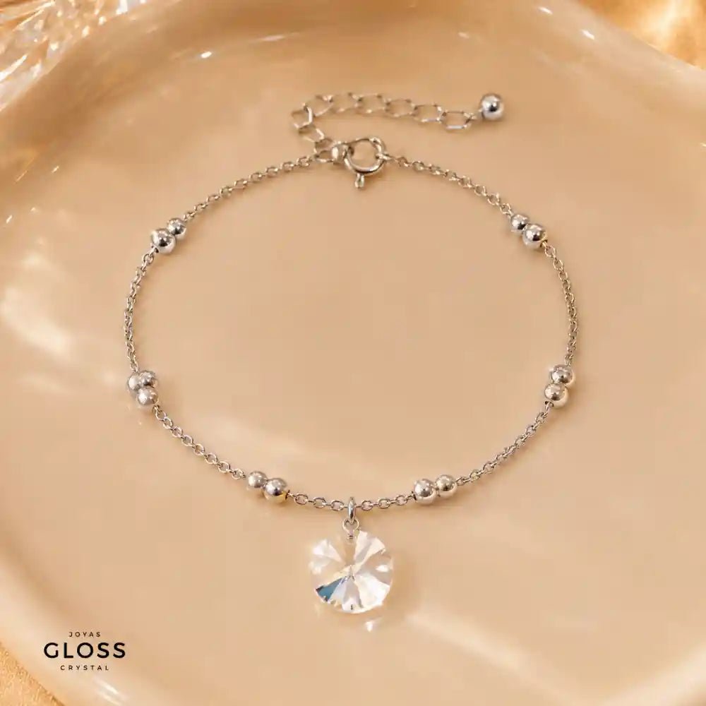Pulsera Valentina Crystal Plata - Joyas Gloss Crystal