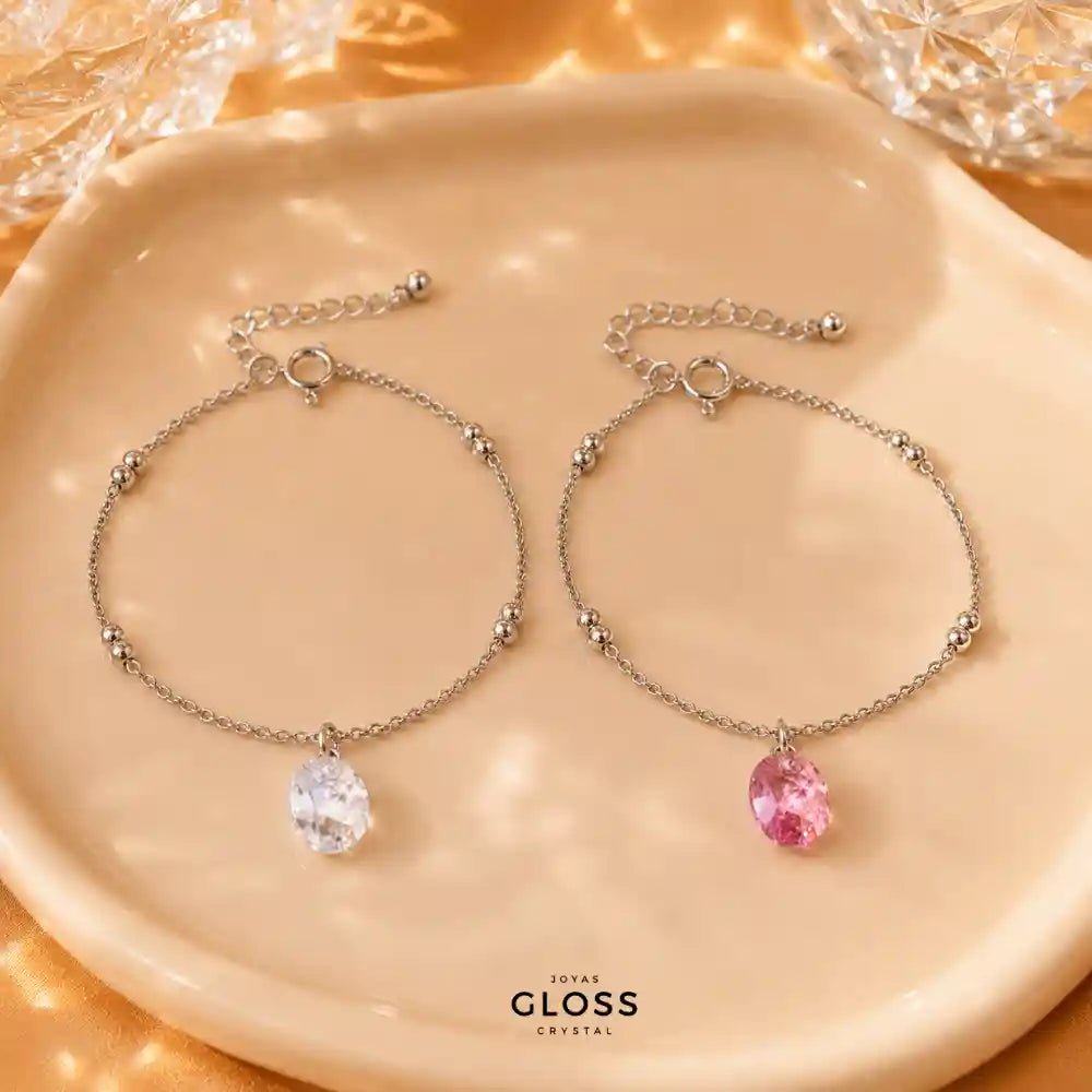 Pulsera Valentina Crystal Plata - Joyas Gloss Crystal