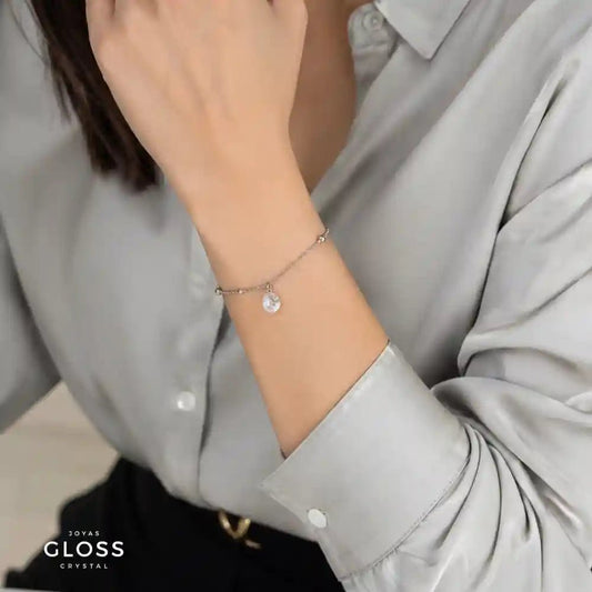 Pulsera Valentina Crystal Plata - Joyas Gloss Crystal
