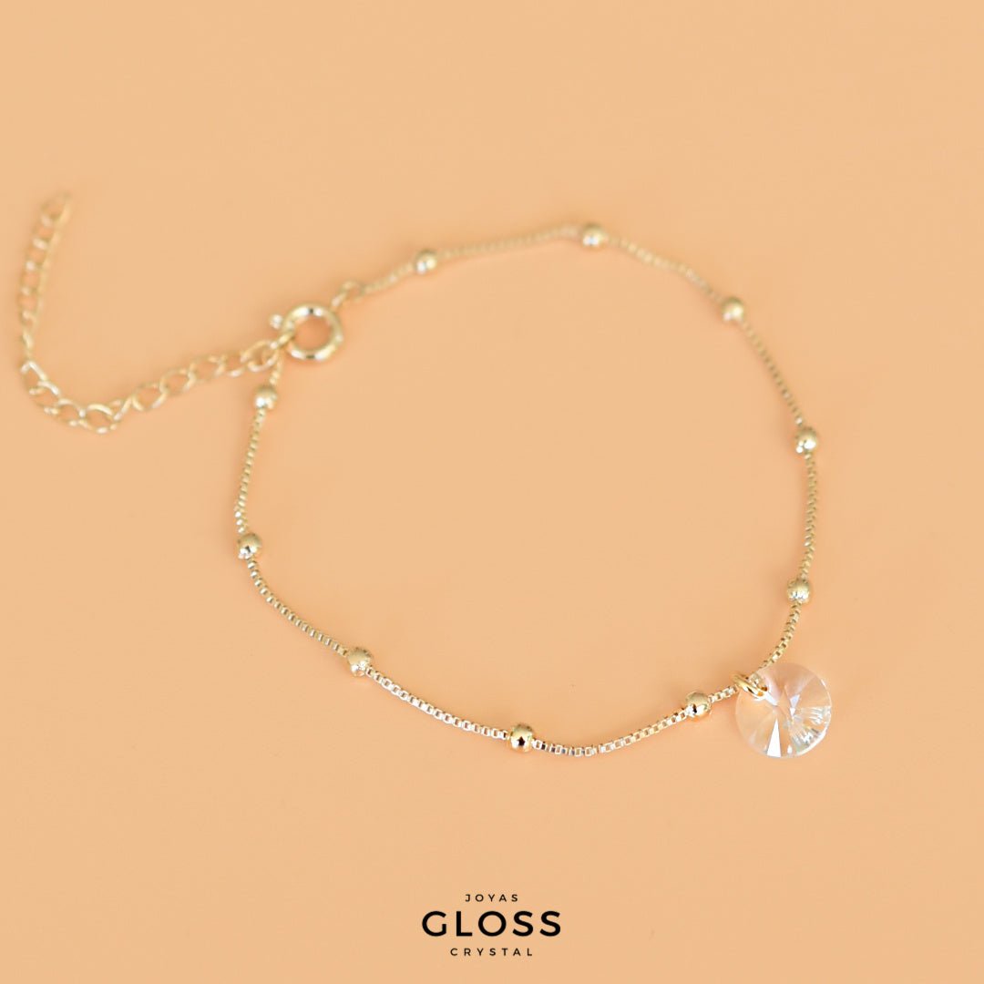 Pulsera Valeria Oro Cristal - Joyas Gloss Crystal