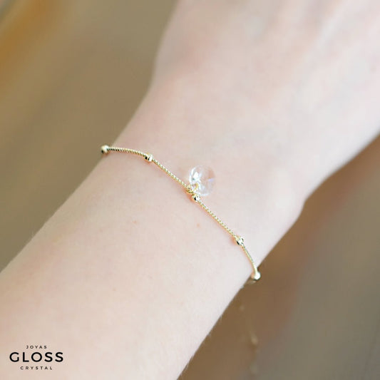 Pulsera Valeria Oro Cristal - Joyas Gloss Crystal