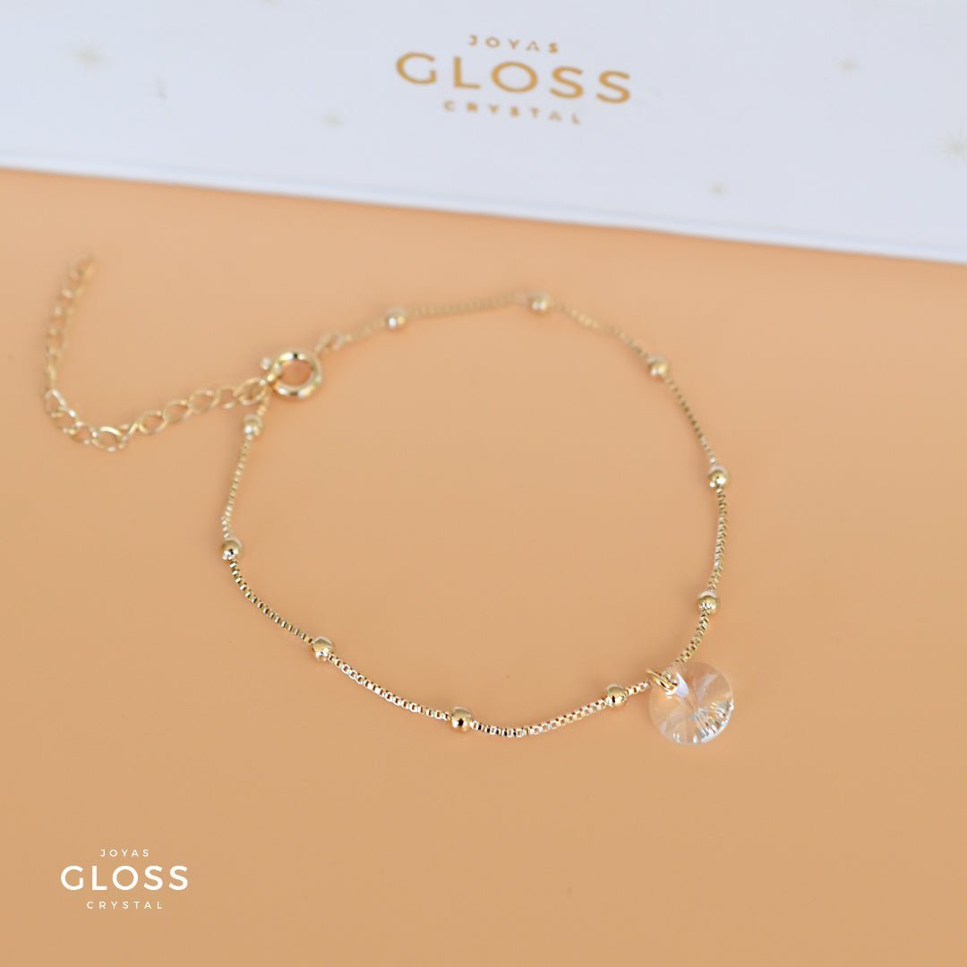 Pulsera Valeria Oro Cristal - Joyas Gloss Crystal