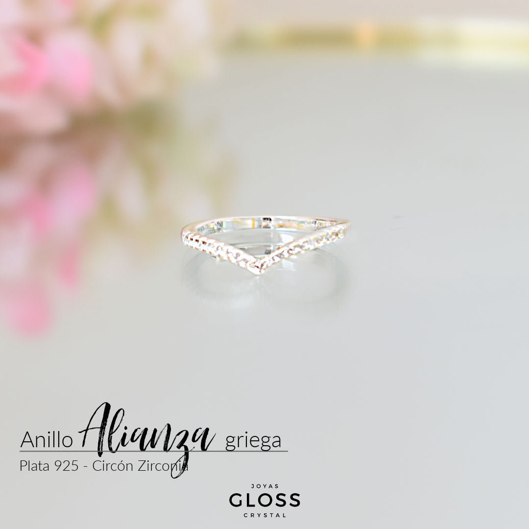 Anillo Alianza Griega Plata - Joyas Gloss Crystal