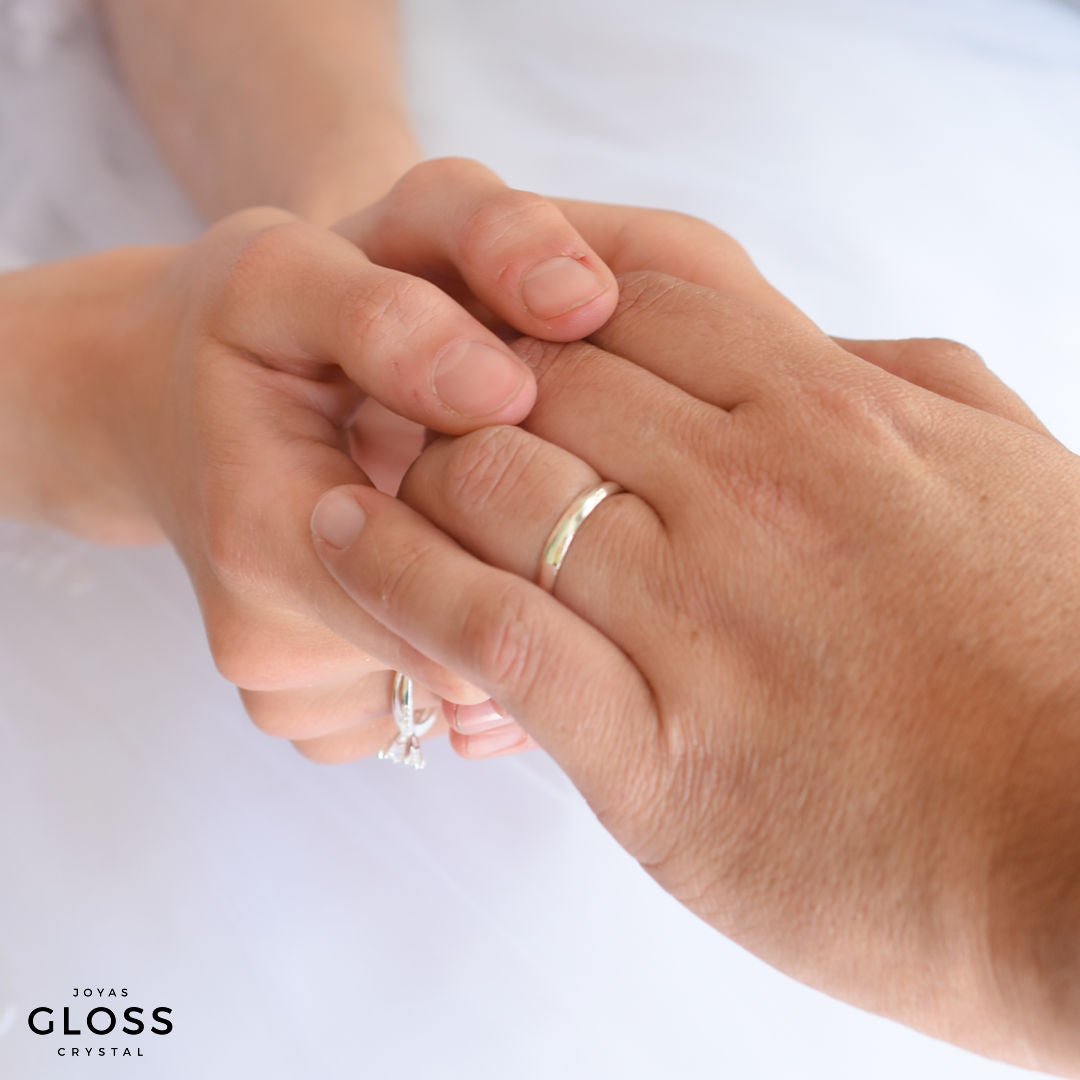 Anillo Alianza Hombre Plata 925 - Joyas Gloss Crystal