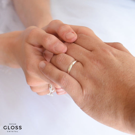 Anillo Alianza Hombre Plata 925 - Joyas Gloss Crystal