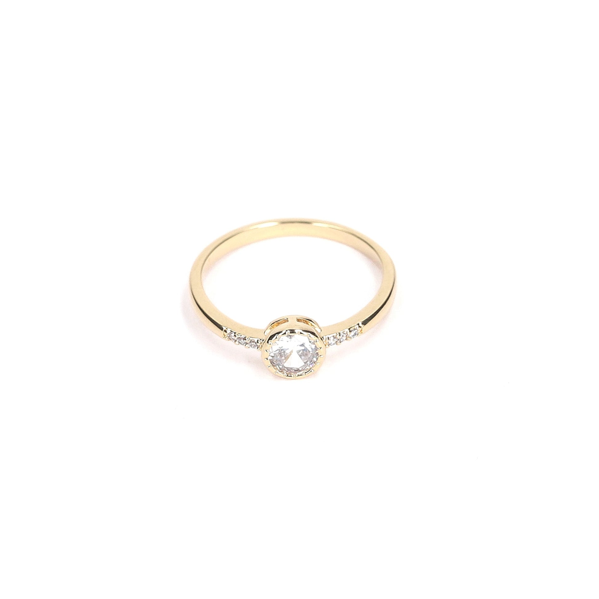 Anillo Compromiso Enchape oro 18k. - Joyas Gloss Crystal