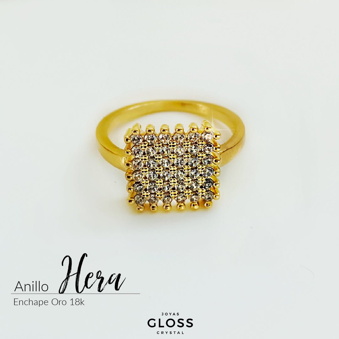 Anillo Hera enchape de oro 18k - Joyas Gloss Crystal