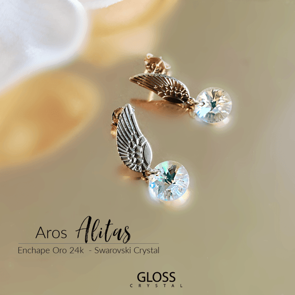 Aros Alitas Cristales Genuinos - Joyas Gloss Crystal