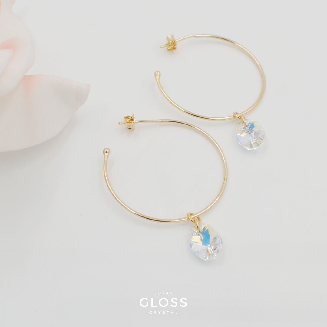 Aros Argollas Magno Oro - Joyas Gloss Crystal