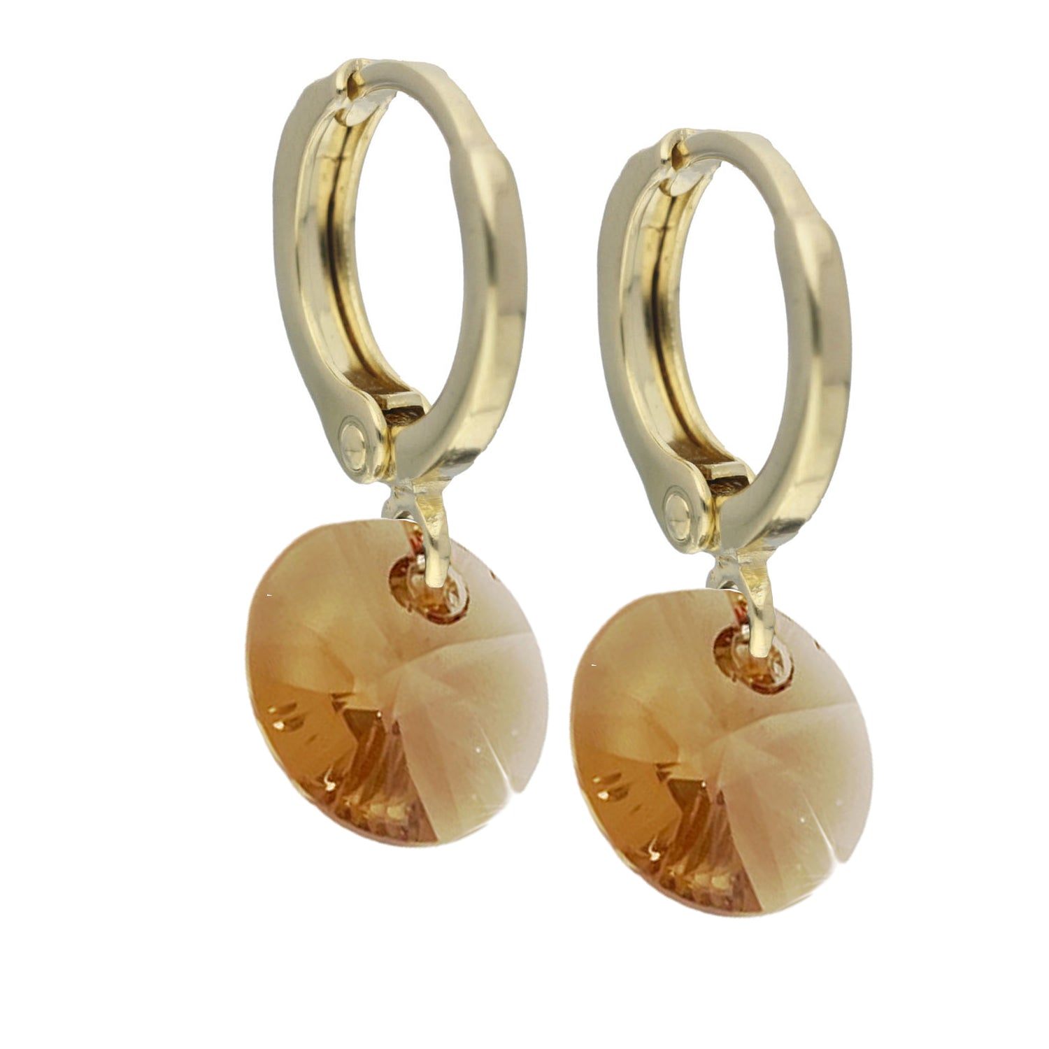 Aros Aura Ambar Oro Cristal - Joyas Gloss Crystal