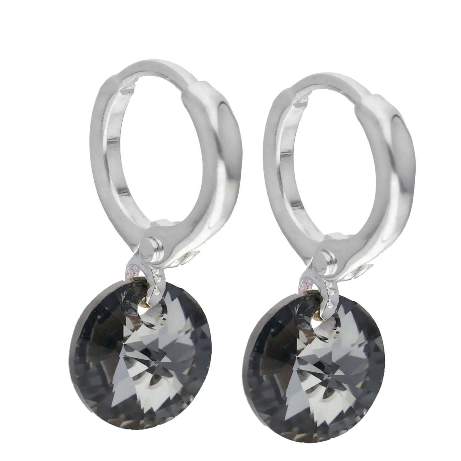 Aros Aura Black Plata - Joyas Gloss Crystal