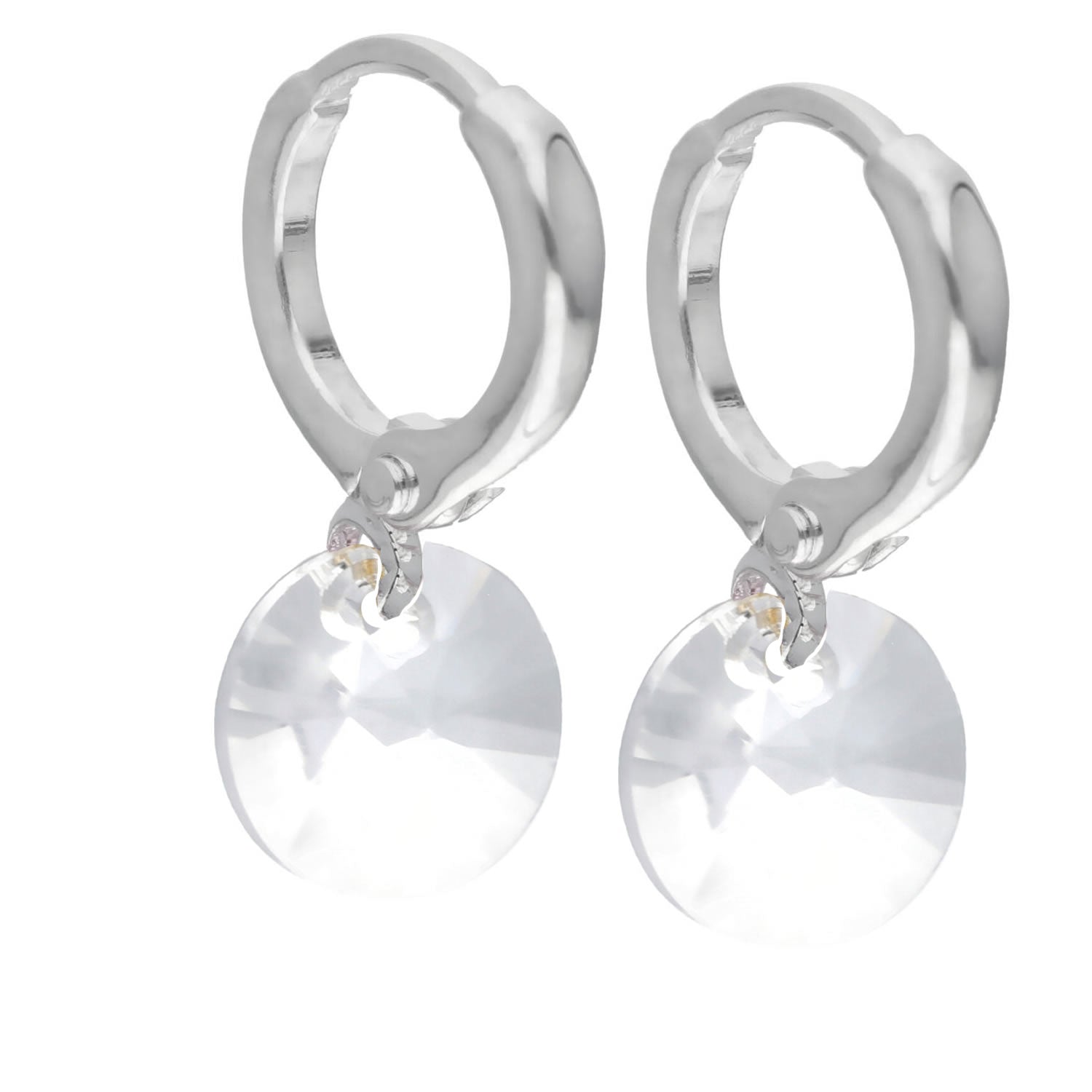 Aros Aura Crystal Plata Cristal Genuino - Joyas Gloss Crystal