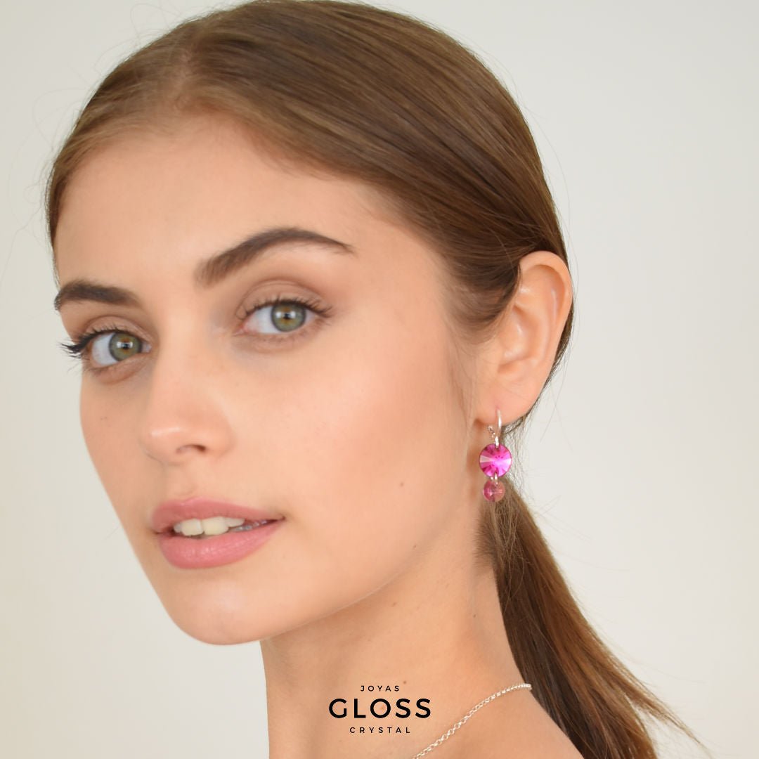 Aros Emily Plata - Joyas Gloss Crystal