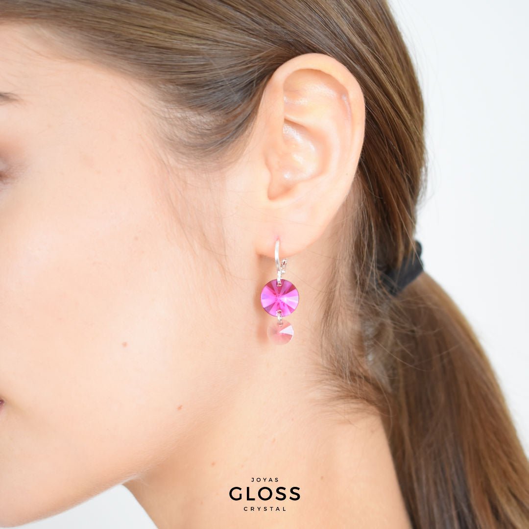 Aros Emily Plata - Joyas Gloss Crystal