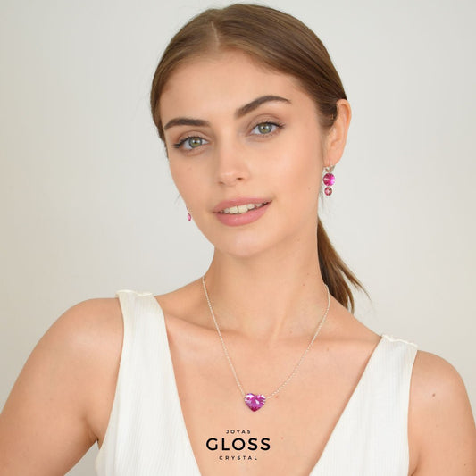 Aros Emily Plata - Joyas Gloss Crystal