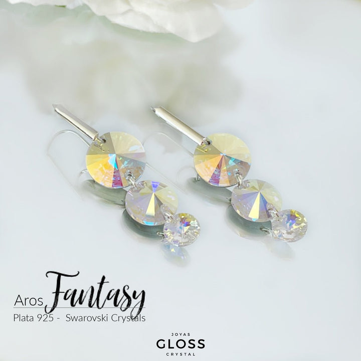 Aros Fantasy Cristal Genuino - Joyas Gloss Crystal