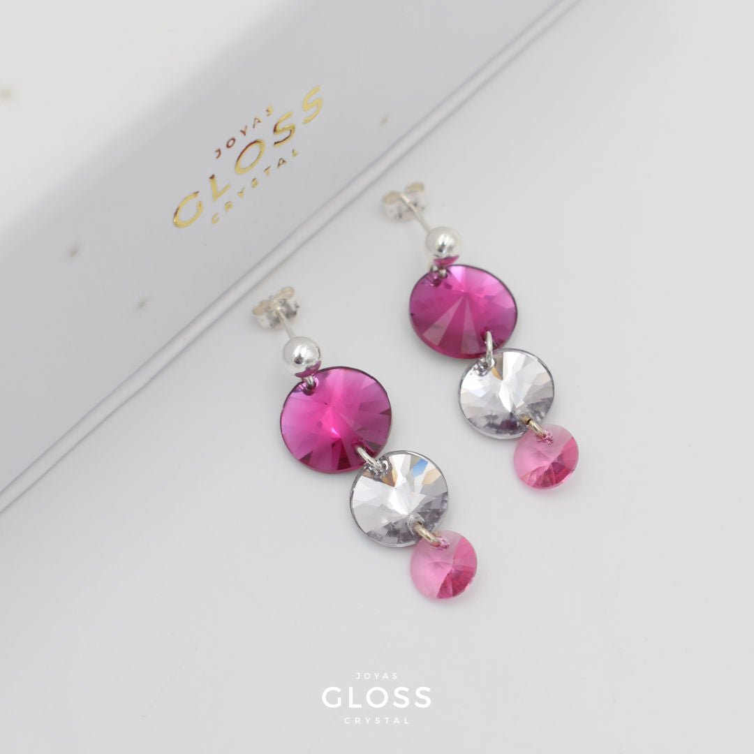 Aros Night Party Plata - Joyas Gloss Crystal