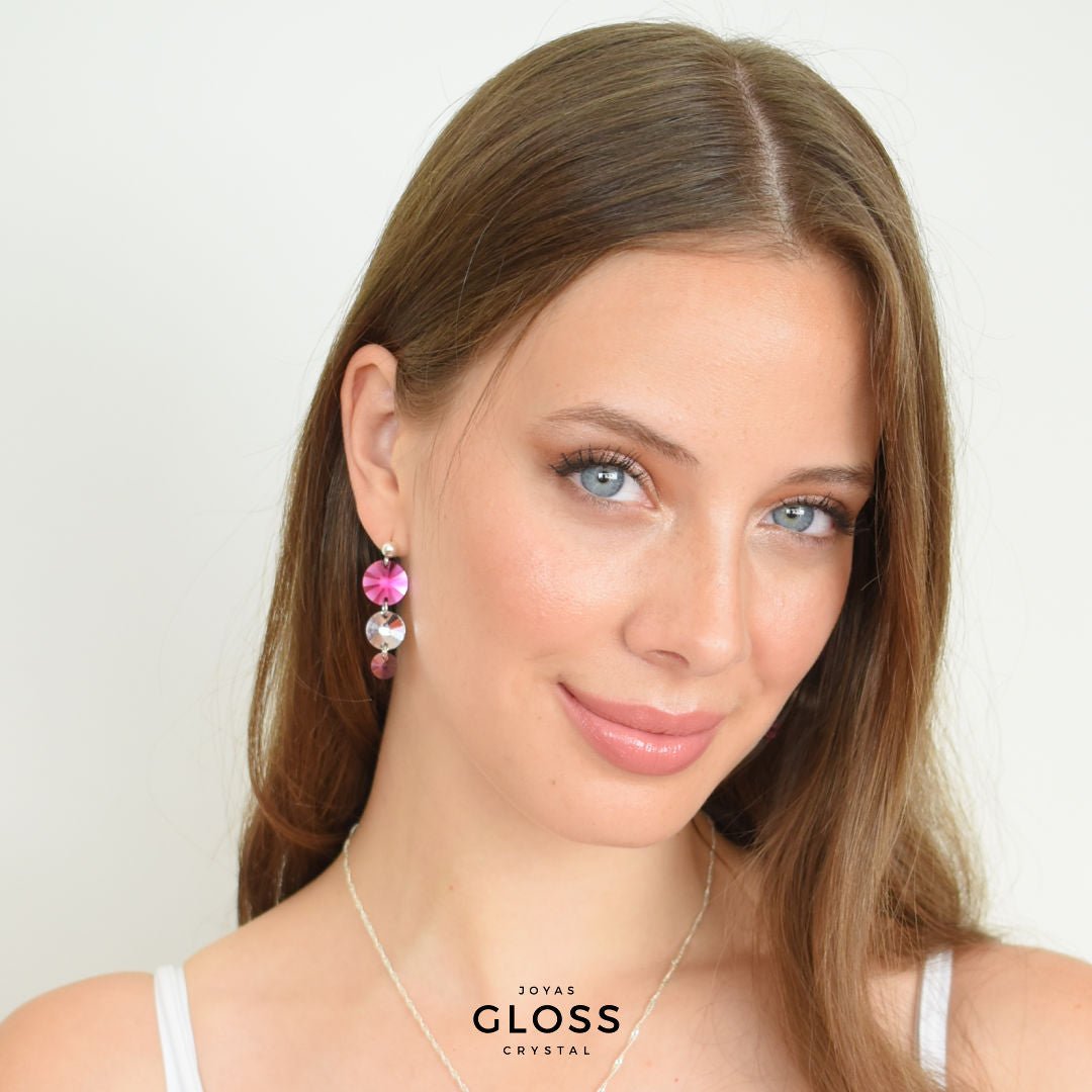 Aros Night Party Plata - Joyas Gloss Crystal