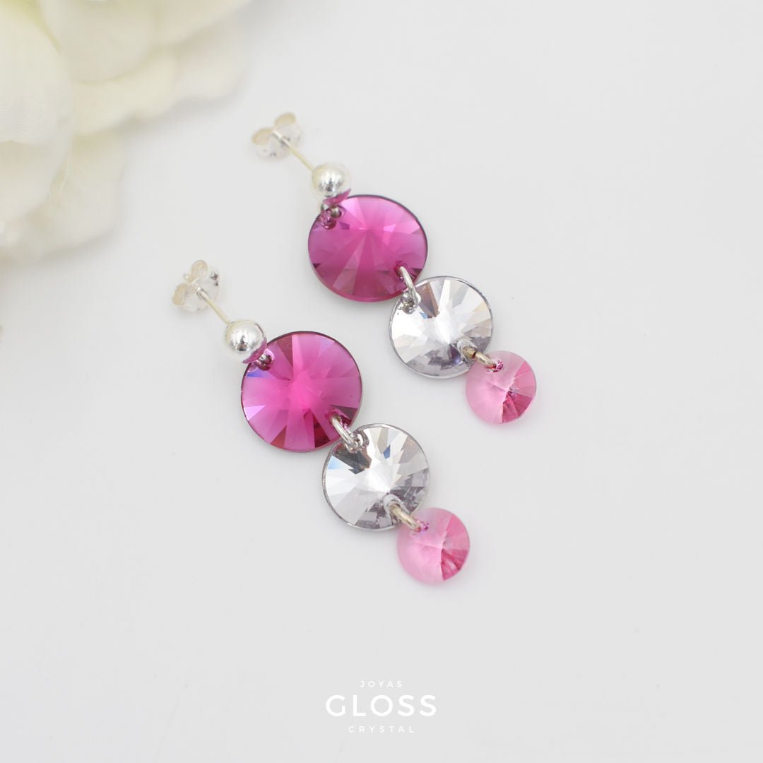 Aros Night Party Plata - Joyas Gloss Crystal