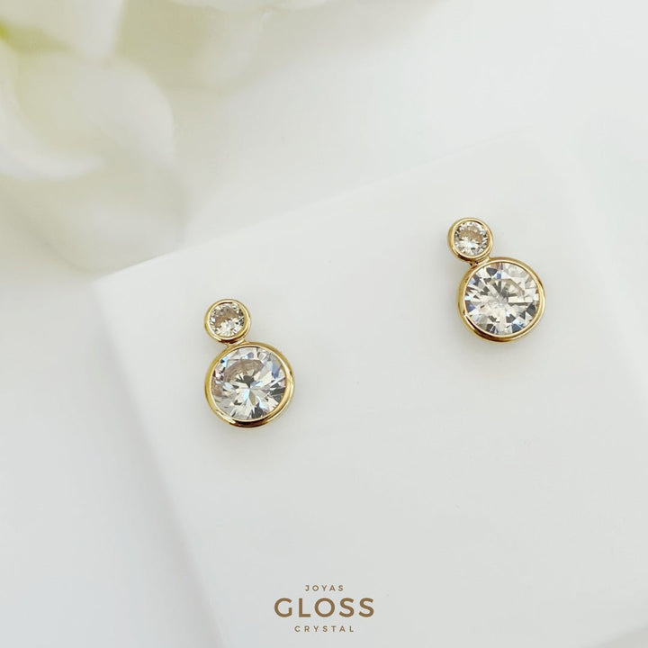 Aros Olivia Oro - Joyas Gloss Crystal