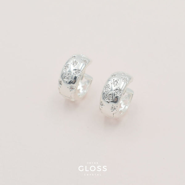 Aros Sky Plata - Joyas Gloss Crystal