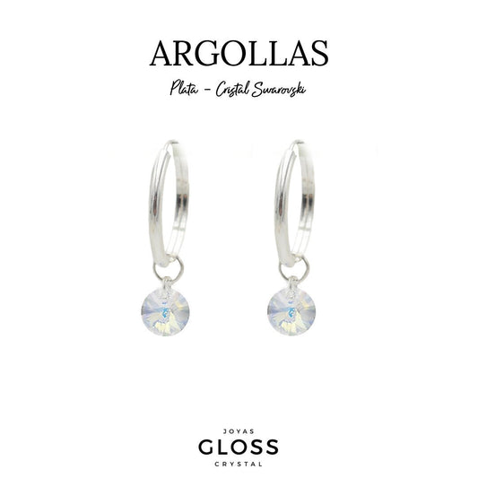 Aros Ultravioleta Pequeño Plata - Joyas Gloss Crystal