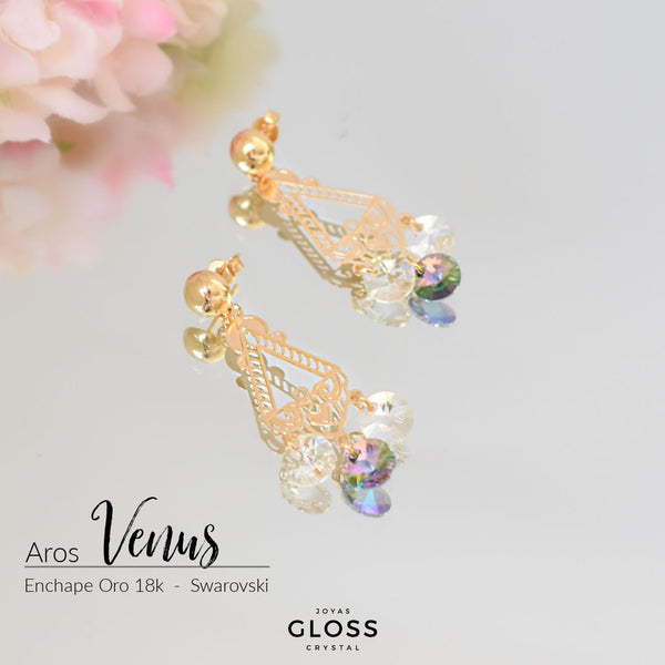Aros Venus Cristales Swarovski - Joyas Gloss Crystal