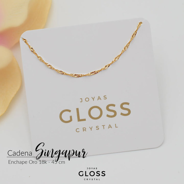 Cadena Singapur Oro - Joyas Gloss Crystal