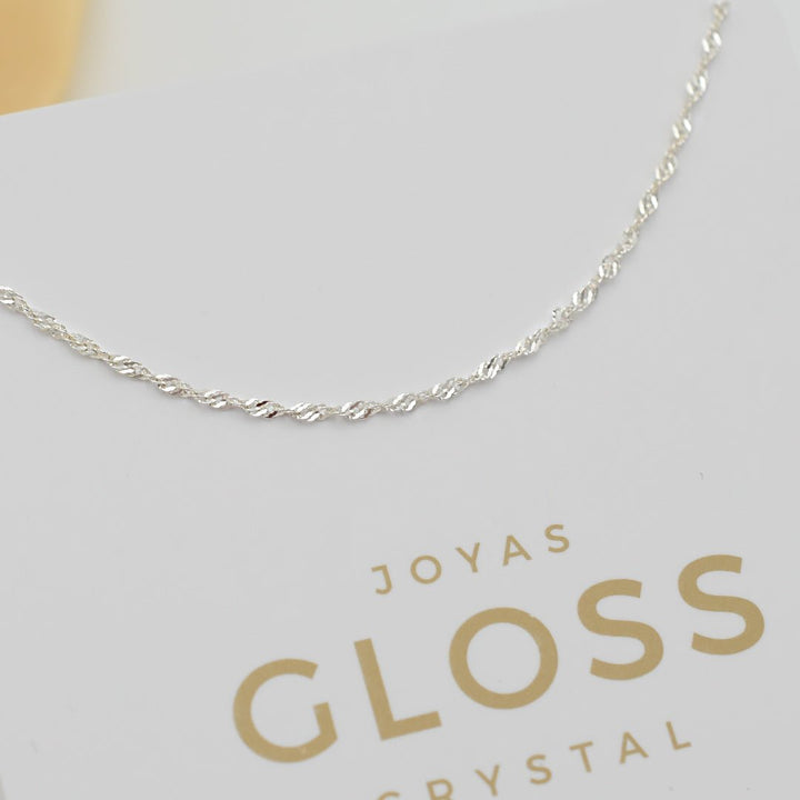 Cadena Singapur Plata - Joyas Gloss Crystal