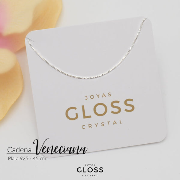 Cadena Veneciana Plata - Joyas Gloss Crystal