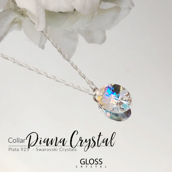 Collar Diana Xilion Tornasol Cristal Genuino - Joyas Gloss Crystal