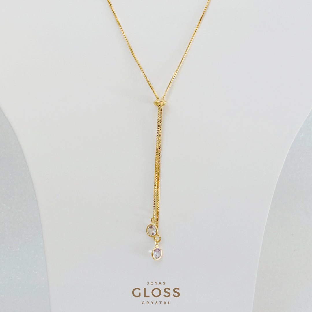 Collar Due Gold Oro - Joyas Gloss Crystal