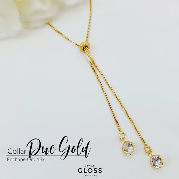 Collar Due Gold Oro - Joyas Gloss Crystal