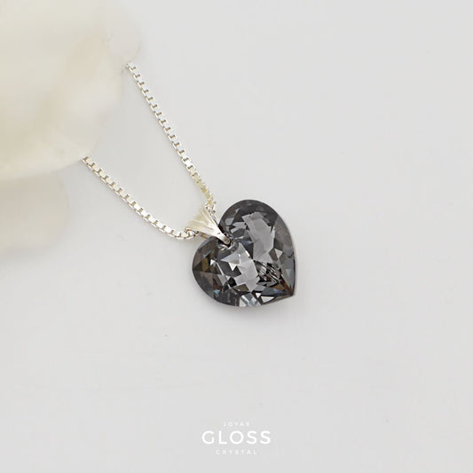 Collar Enamorados Plata - Joyas Gloss Crystal