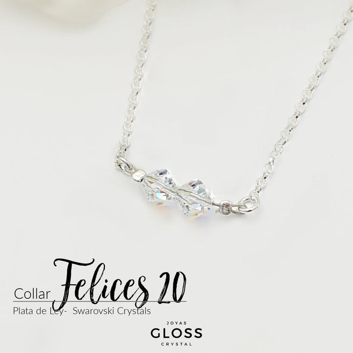 Collar Felices 20 Plata - Joyas Gloss Crystal