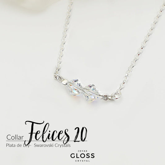 Collar Felices 20 Plata - Joyas Gloss Crystal