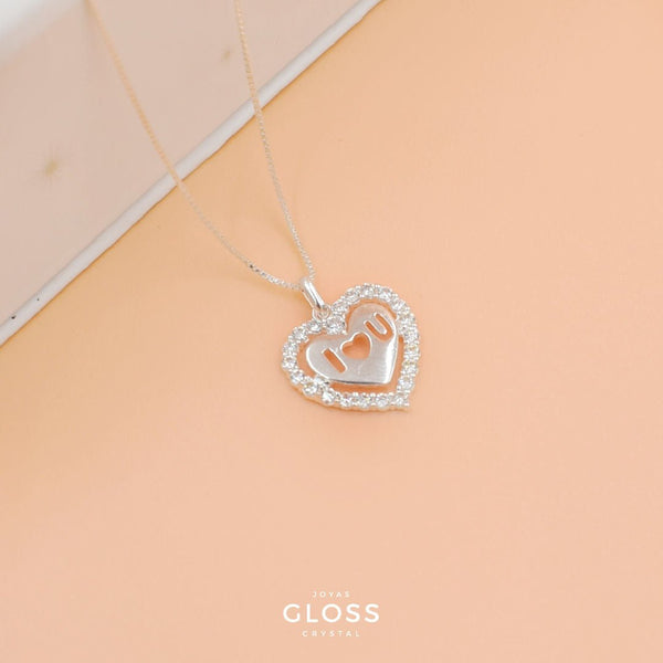 Collar I ❤ you Plata - Joyas Gloss Crystal