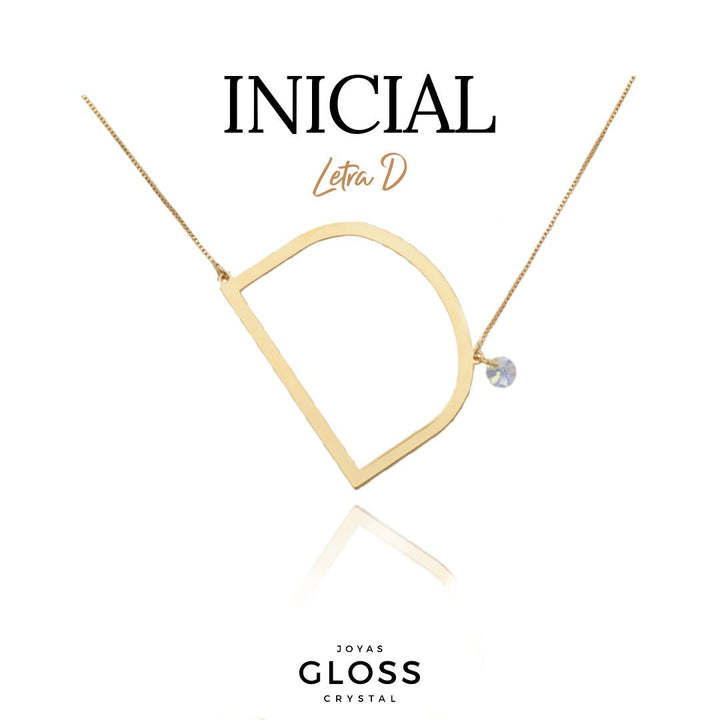 Collar Iniciales - Letra Maxi - Joyas Gloss Crystal