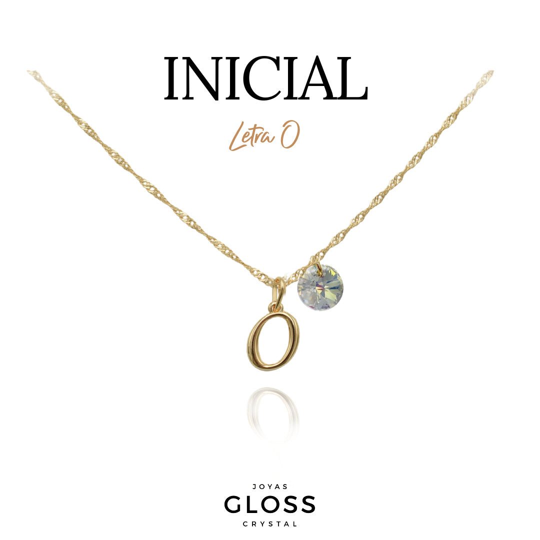 Collar Iniciales - Letra Medianas - Joyas Gloss Crystal