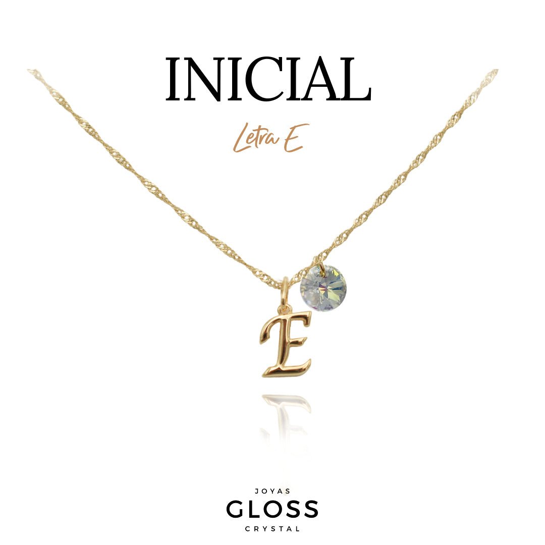 Collar Iniciales - Letra Medianas - Joyas Gloss Crystal