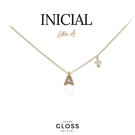 Collar Iniciales - Letra Pequeñas - Joyas Gloss Crystal