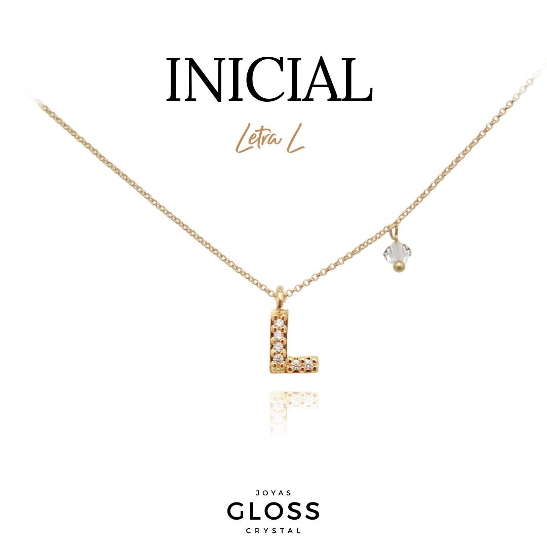 Collar Iniciales - Letra Pequeñas - Joyas Gloss Crystal