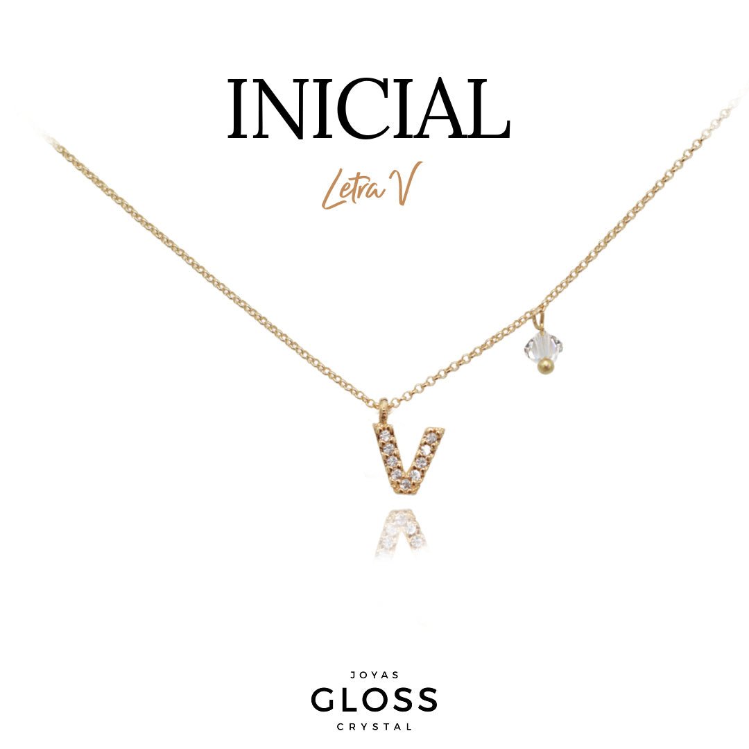 Collar Iniciales - Letra Pequeñas - Joyas Gloss Crystal